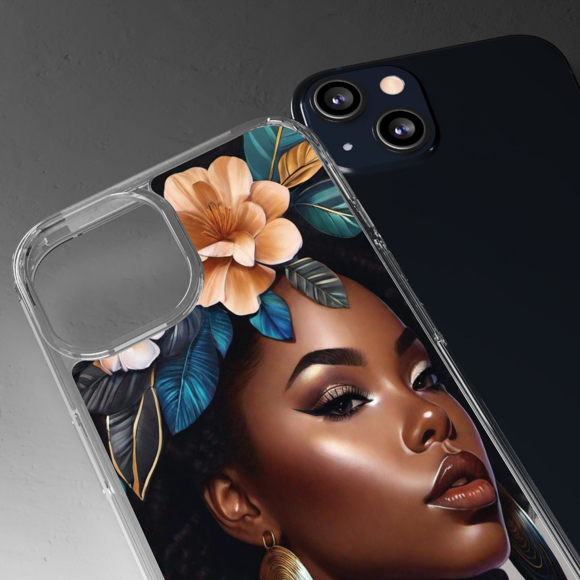 Beauty In Full Bloom | Black Girl Art | Clear Phone Case - Phone Case - Totally Bri LLC
