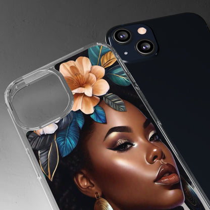 Beauty In Full Bloom | Black Girl Art | Clear Phone Case - Phone Case - Totally Bri LLC