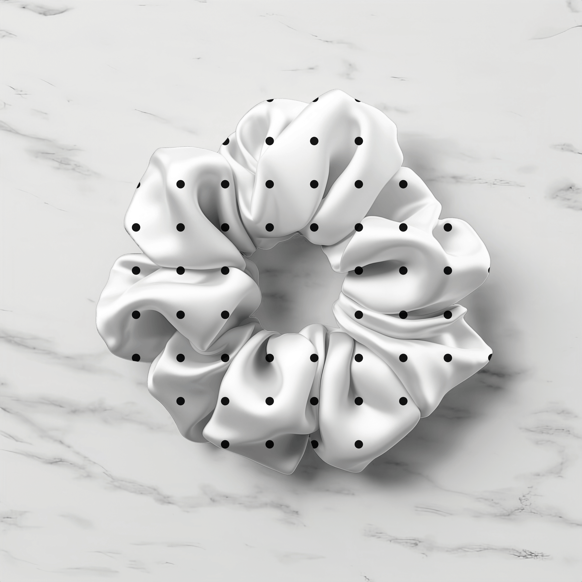 Black Polka Pleasure Pattern Scrunchie - Accessories - Totally Bri LLC