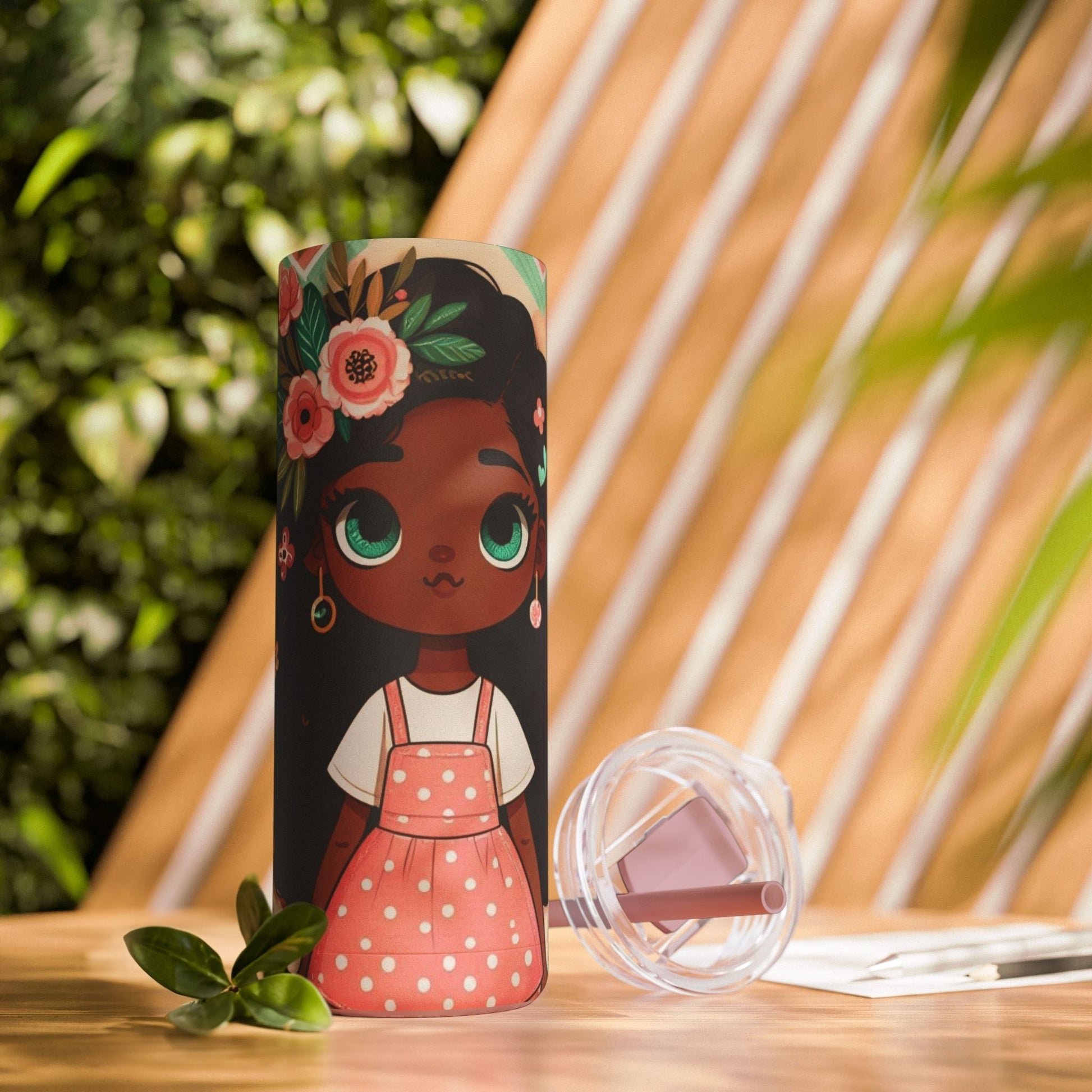 Cartoon Black Girl Graphic 20oz Tumbler - Mug - Totally Bri LLC
