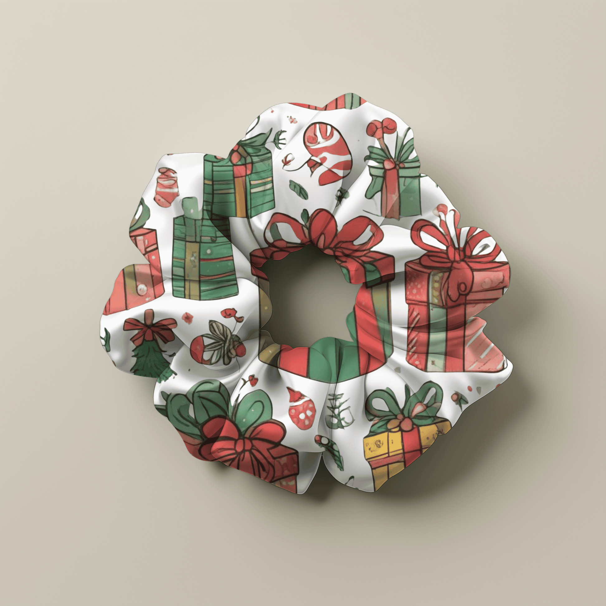 Christmas Gift Pattern Scrunchie - Accessories - Totally Bri LLC