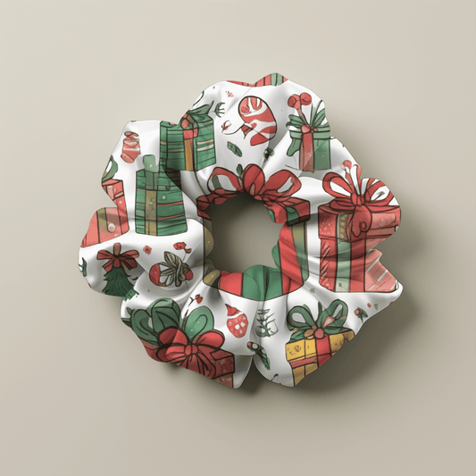 Christmas Gift Pattern Scrunchie - Accessories - Totally Bri LLC