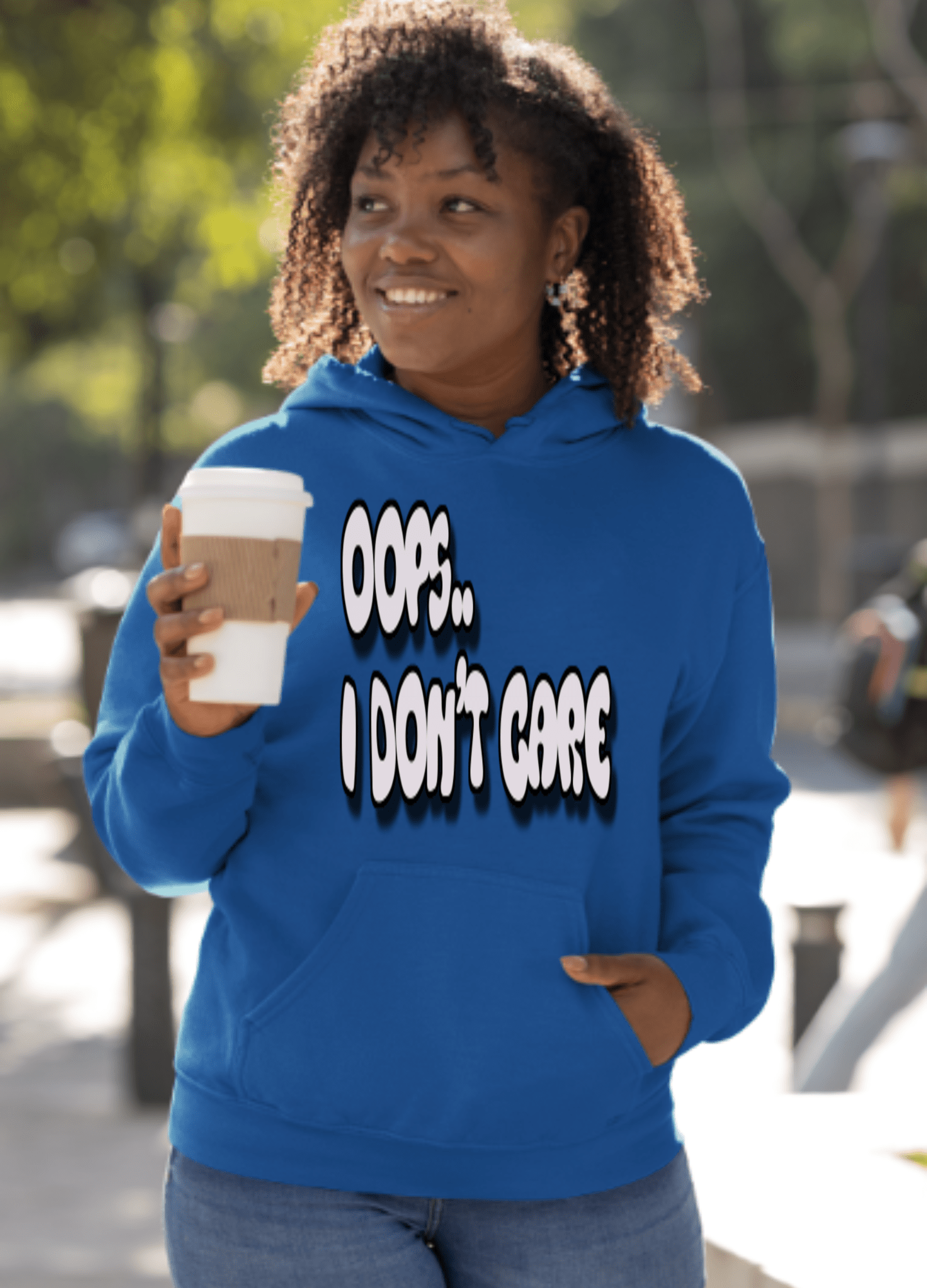 Don't Care | Gray Print | Unisex Hoodie - Hoodie - Totally Bri LLC