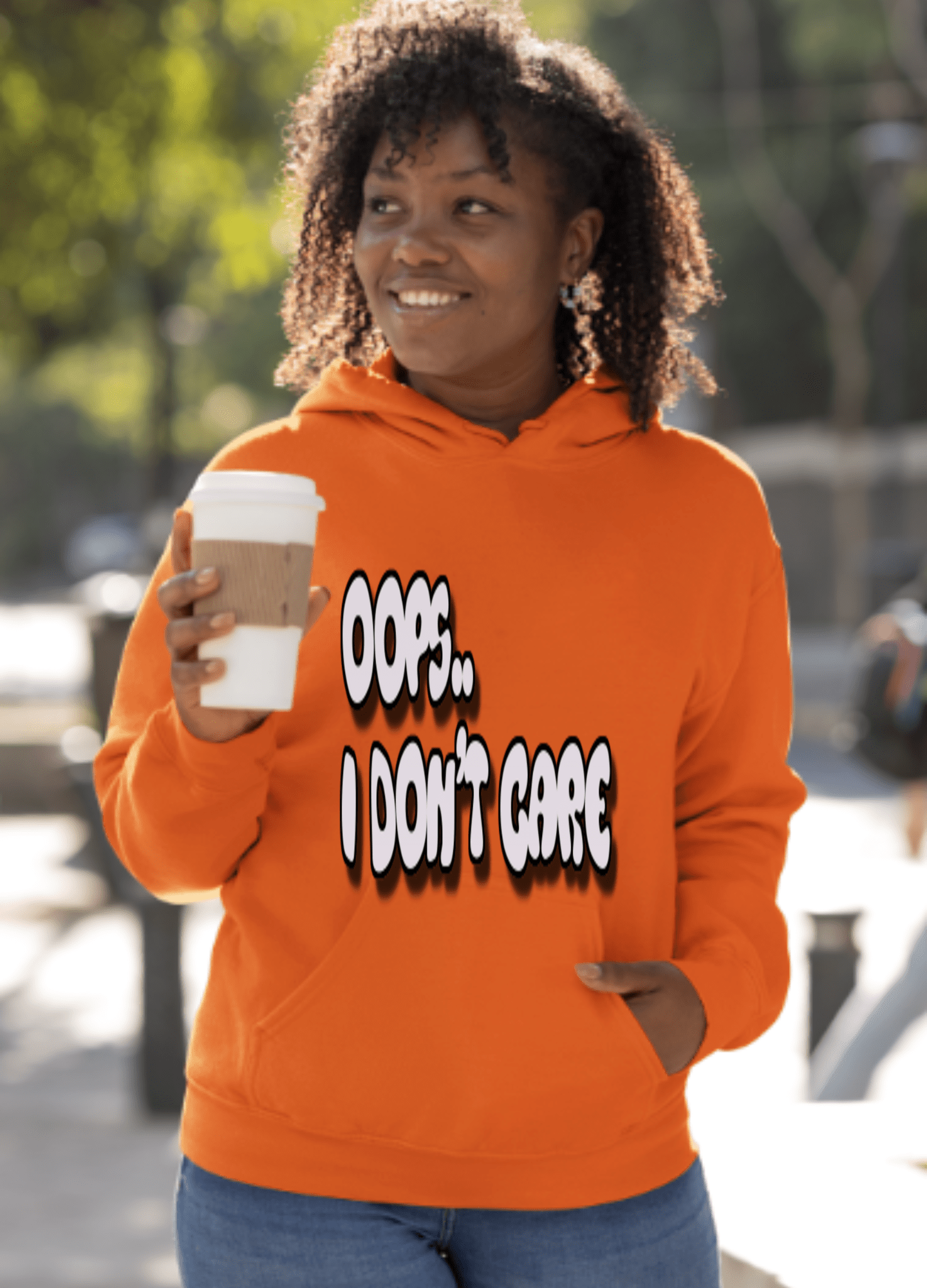 Don't Care | Gray Print | Unisex Hoodie - Hoodie - Totally Bri LLC