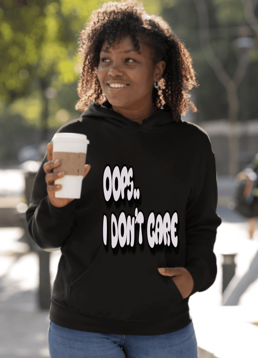 Don't Care | Gray Print | Unisex Hoodie - Hoodie - Totally Bri LLC