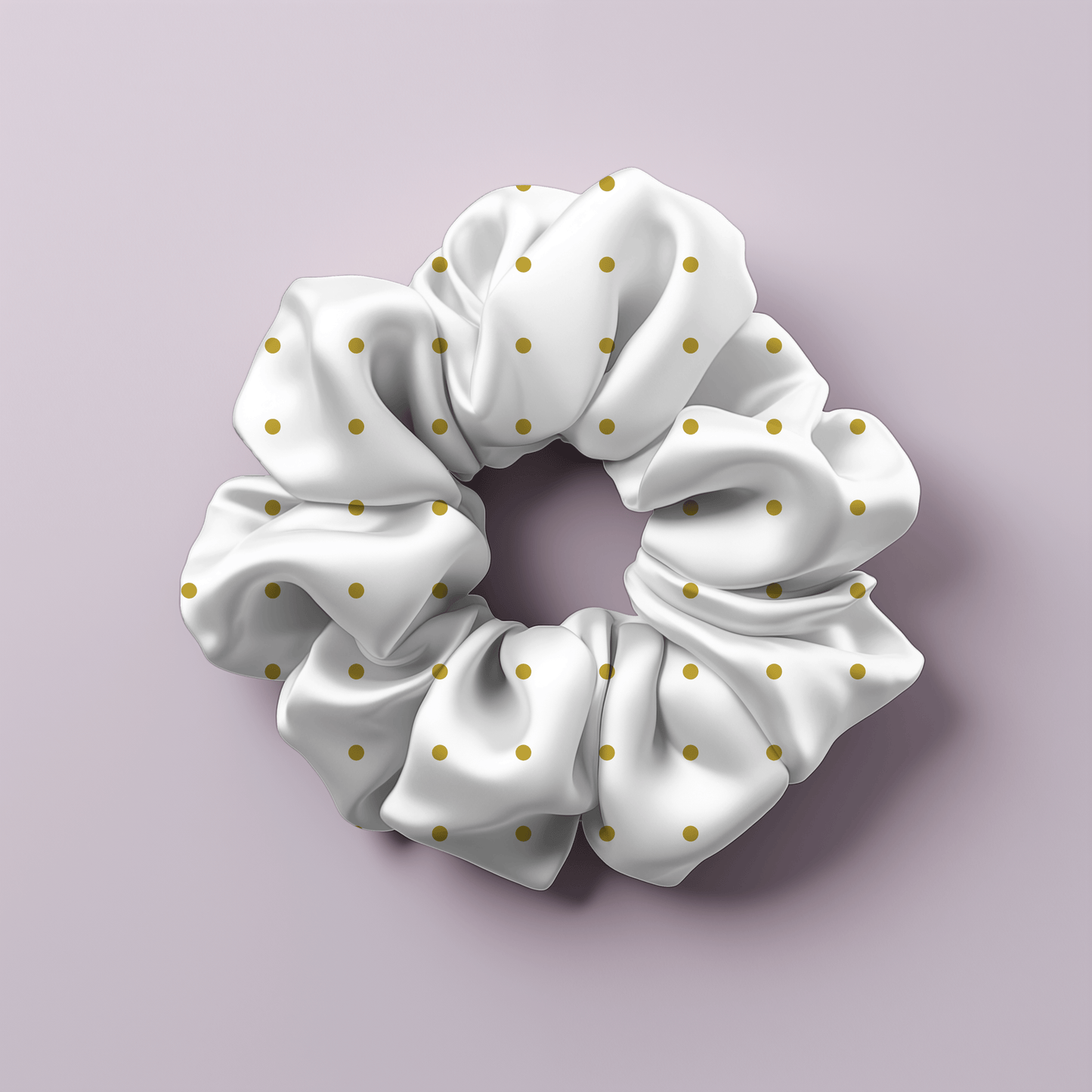 Gold Polka Pleasure Pattern Scrunchie - Accessories - Totally Bri LLC