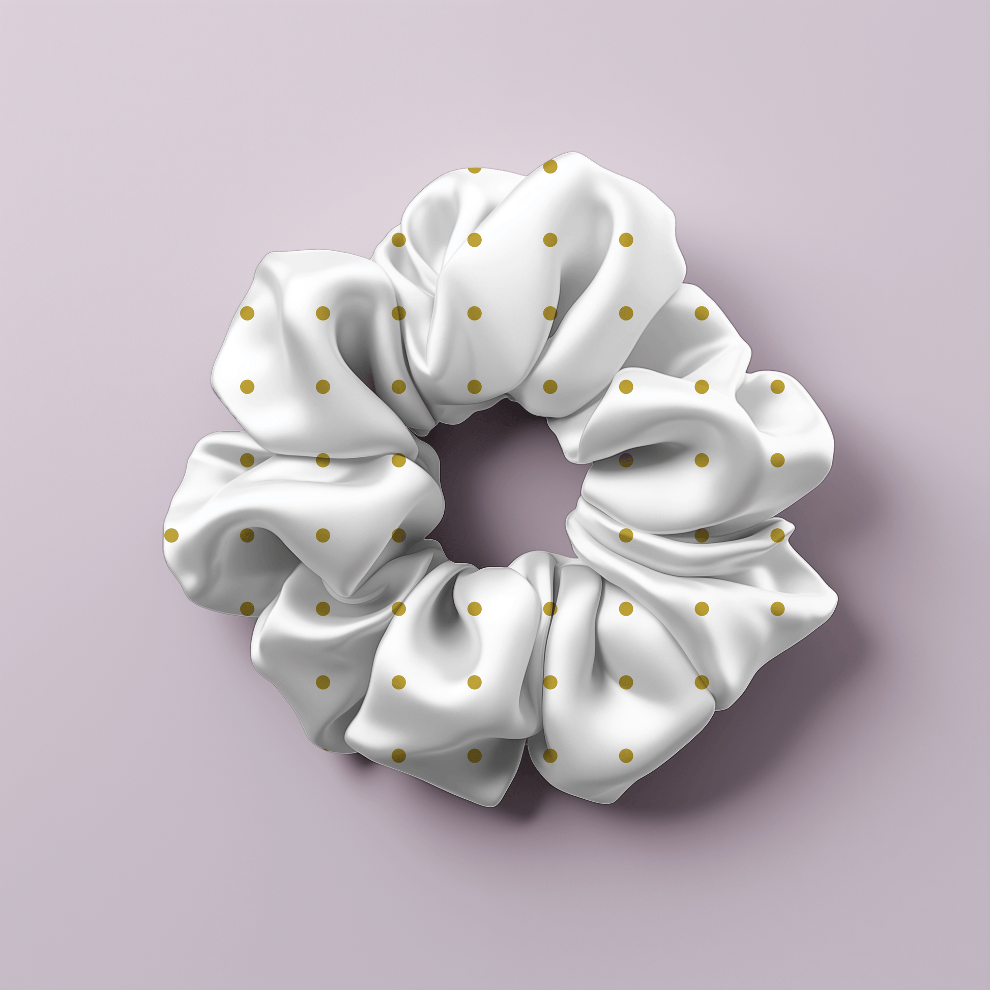Gold Polka Pleasure Pattern Scrunchie - Accessories - Totally Bri LLC