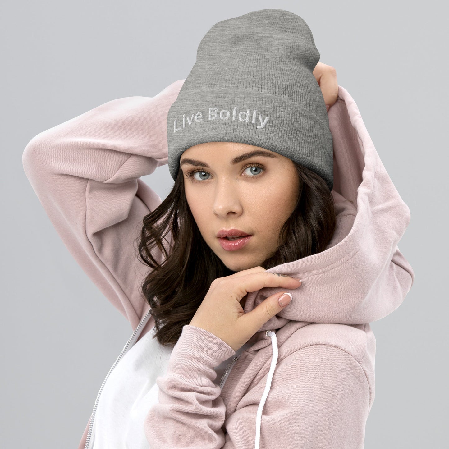 Live Boldly Stylish Cuffed Beanie By Totally Bri - Totally Bri LLC