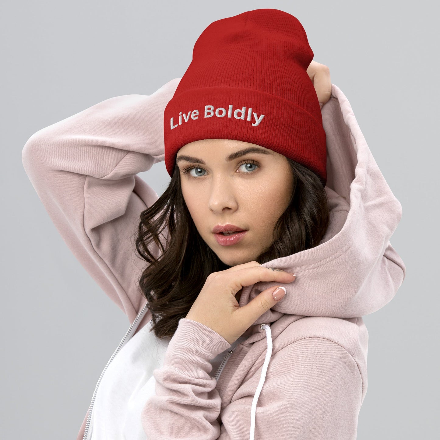 Live Boldly Stylish Cuffed Beanie By Totally Bri - Totally Bri LLC