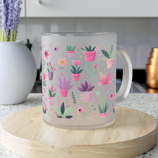 Luscious Gardenia Frosted Glass Mug - Mug - Totally Bri LLC