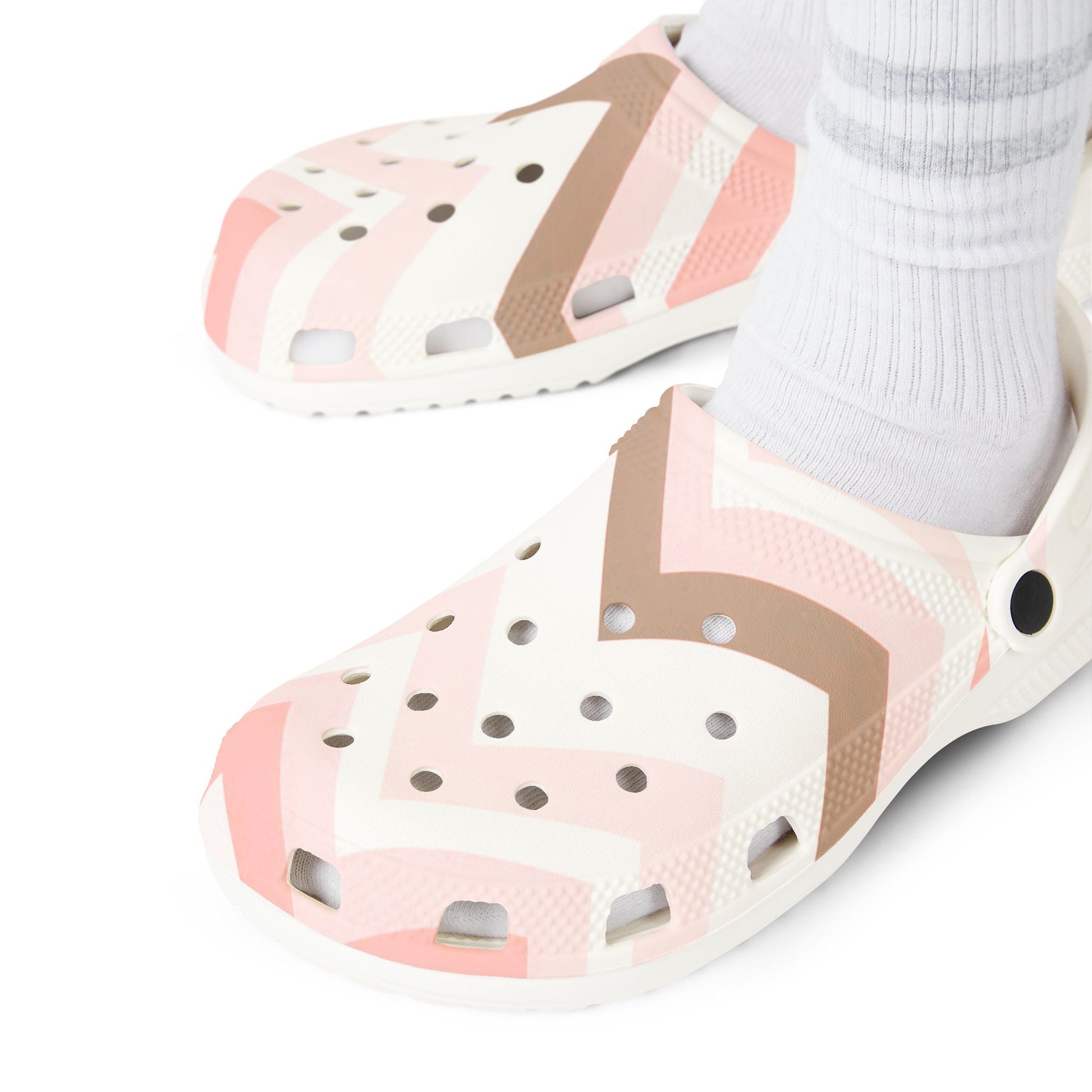 Pink Chevron Blush | Patterned EVA Foam Shoes - Shoes - Totally Bri LLC