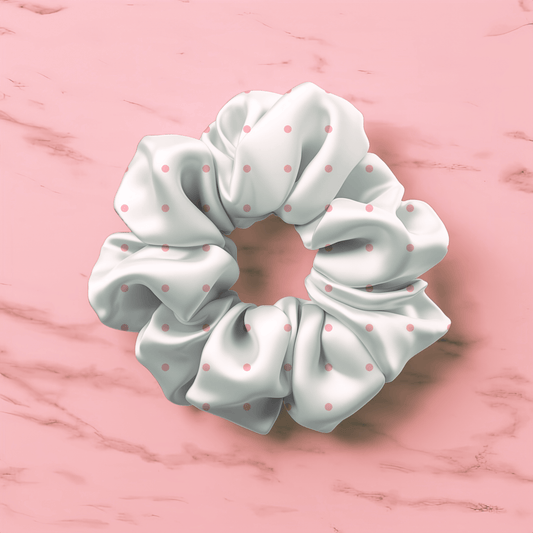 Pink Polka Pleasure Pattern Scrunchie - Accessories - Totally Bri LLC