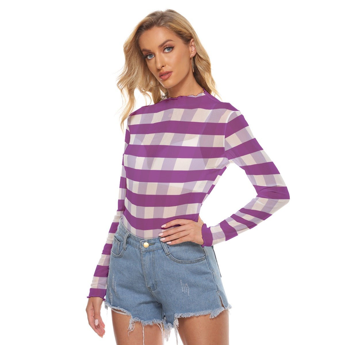 Purple Plaid Breeze Mesh Top - Totally Bri LLC