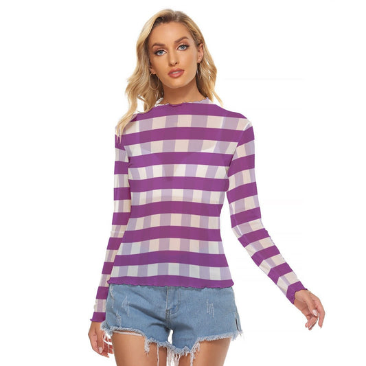 Purple Plaid Breeze Mesh Top - Totally Bri LLC