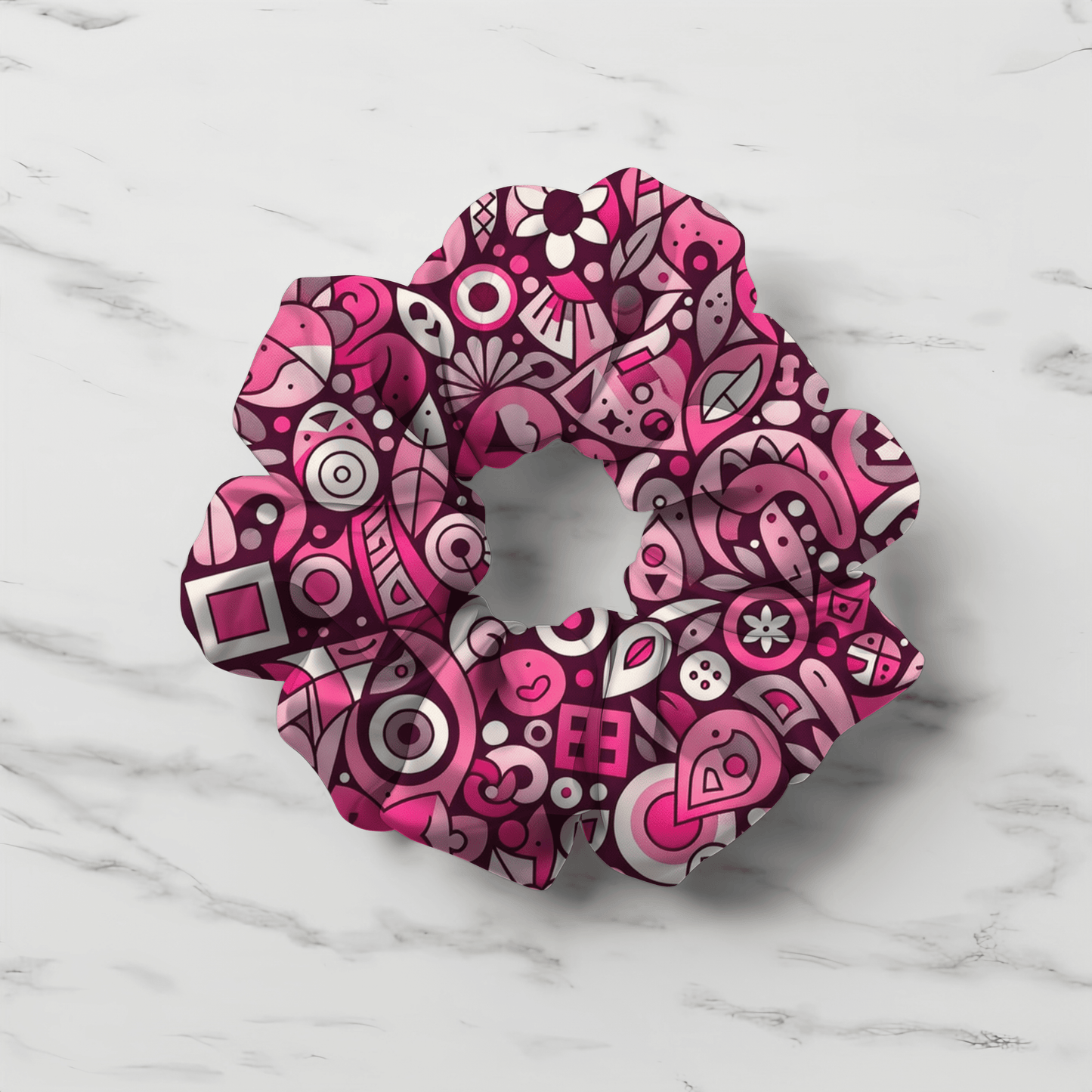Retro Pop Pink Funky Fusion Scrunchie - Accessories - Totally Bri LLC