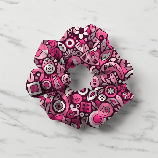 Retro Pop Pink Funky Fusion Scrunchie - Accessories - Totally Bri LLC