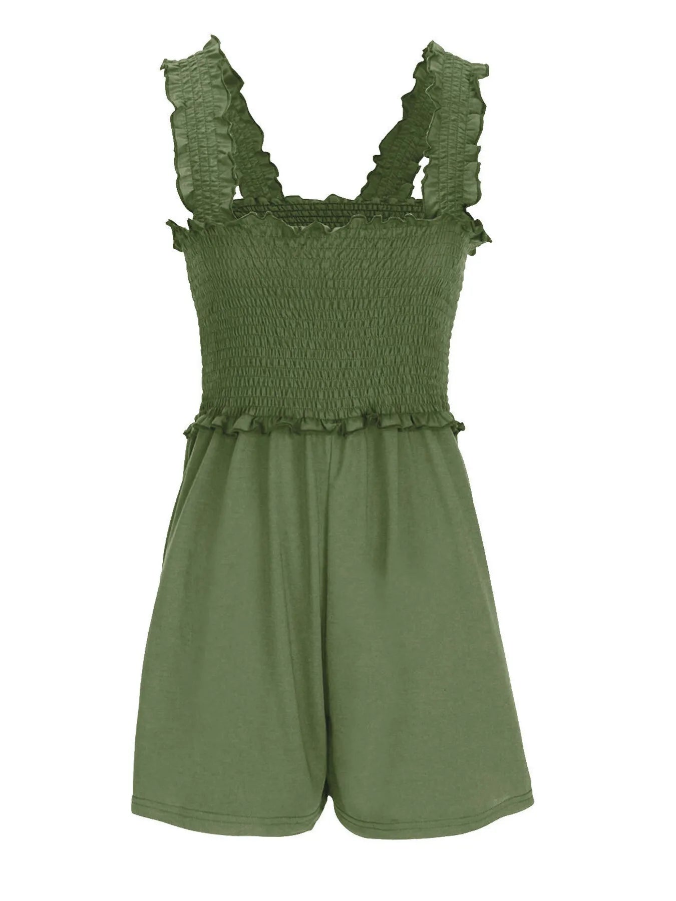 Smocked Square Neck Summer Romper - jumpsuit - Totally Bri LLC
