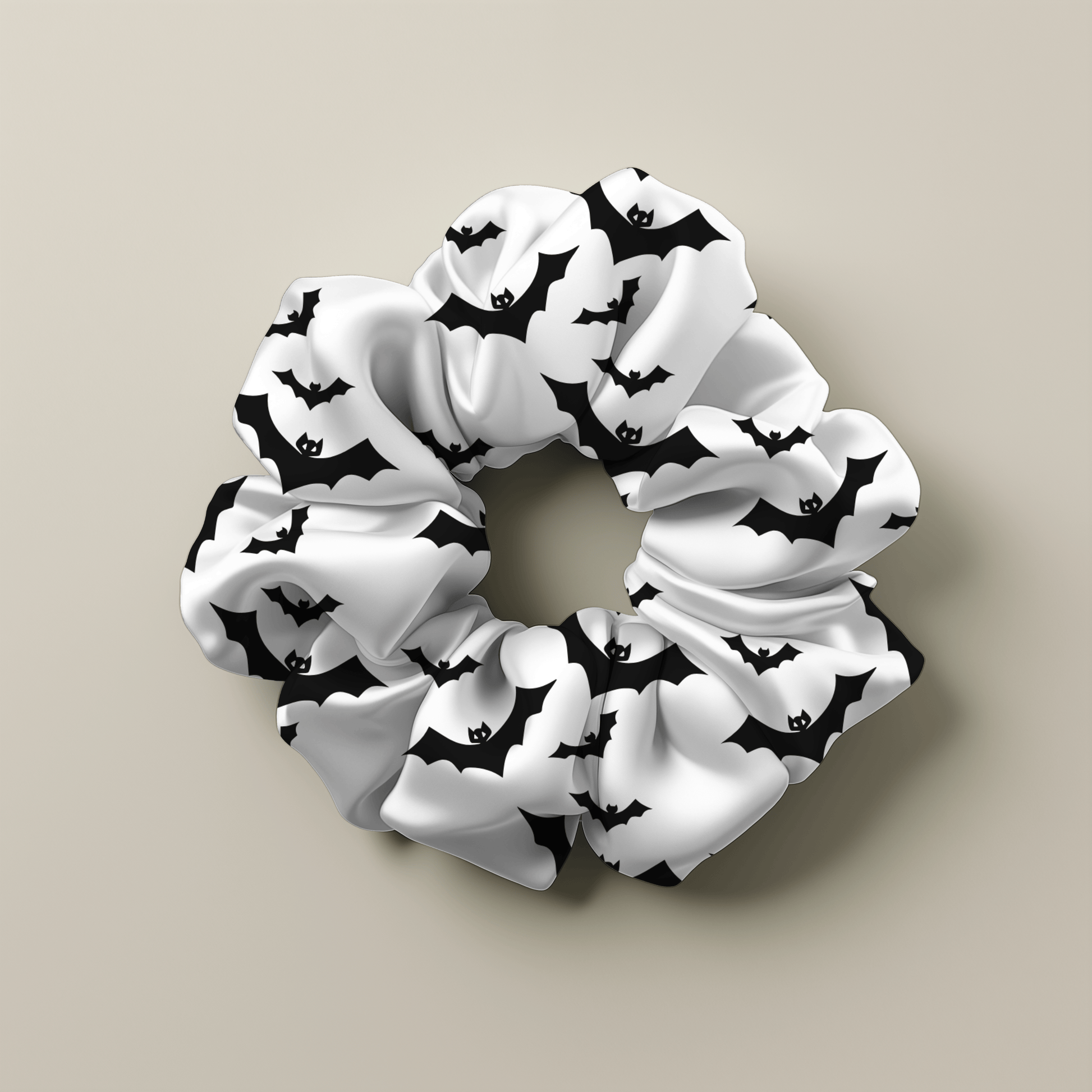 White Halloween Bats Scrunchie - Accessories - Totally Bri LLC