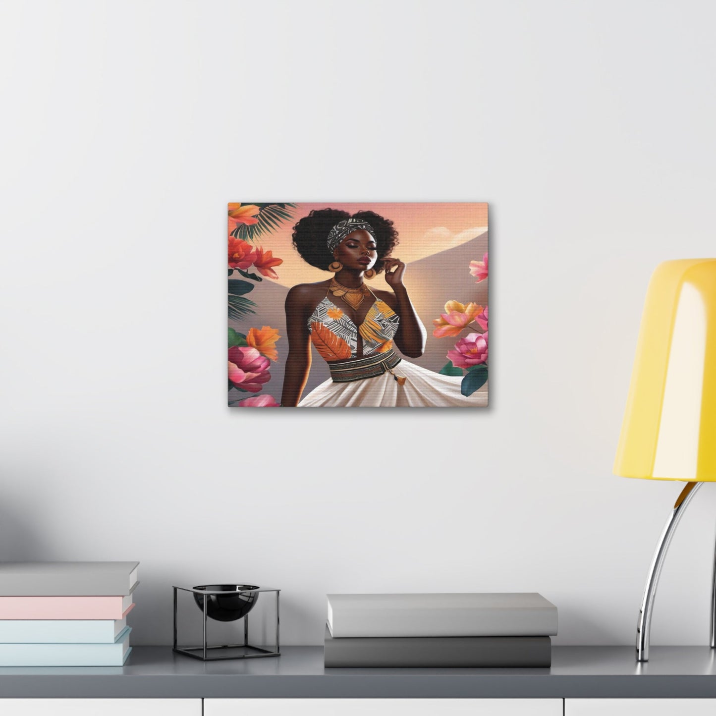 Afro Flora | Black Girl Art | Canvas Wraps - Canvas - Totally Bri LLC