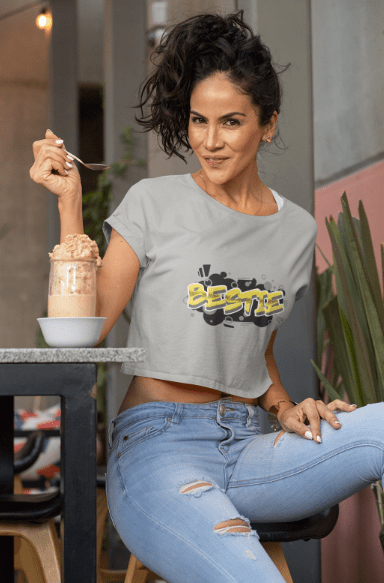 Bestie | Black Print | Crop Top - crop top - Totally Bri LLC