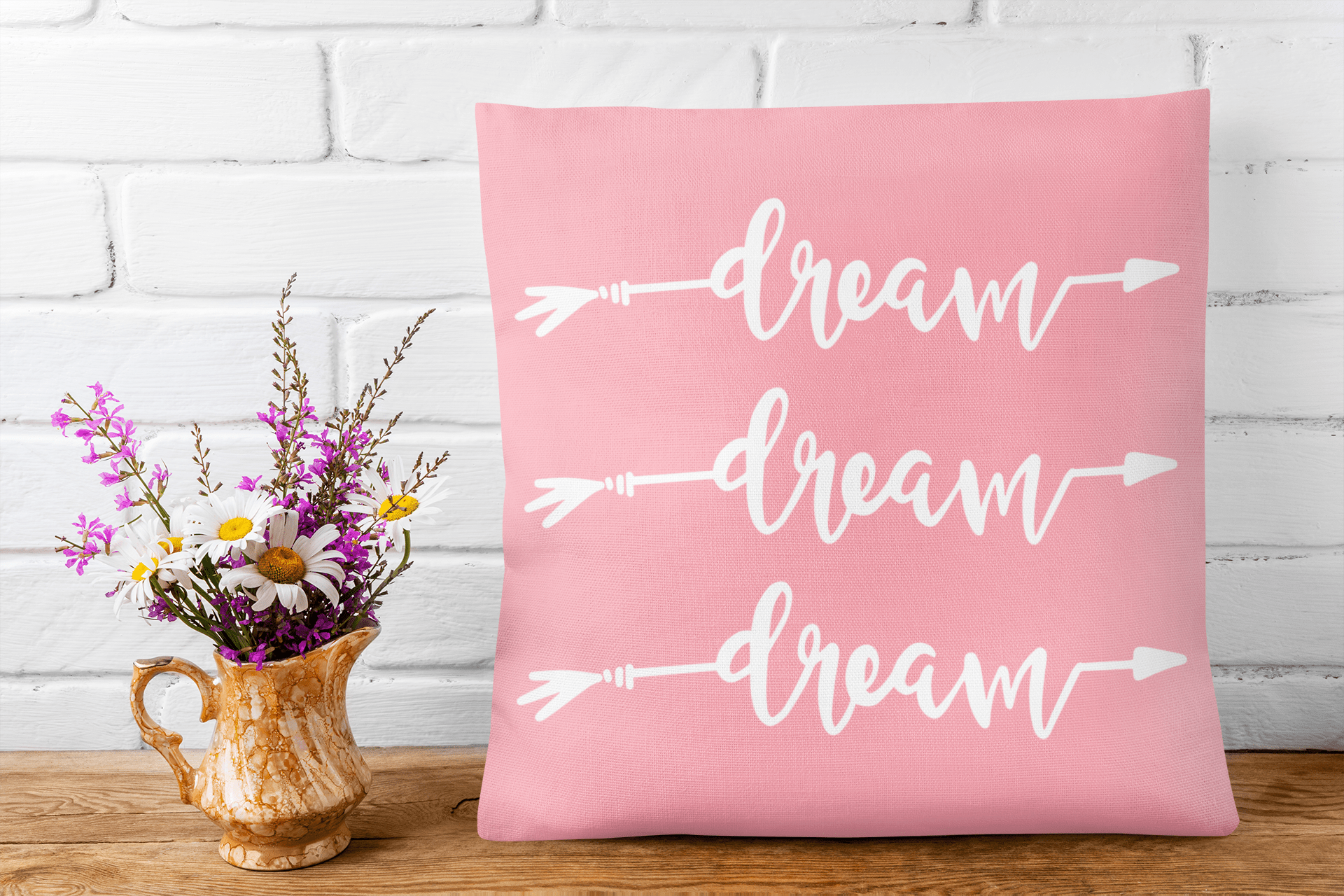 Dream | Square Pillow | Pink - Home Decor - Totally Bri LLC
