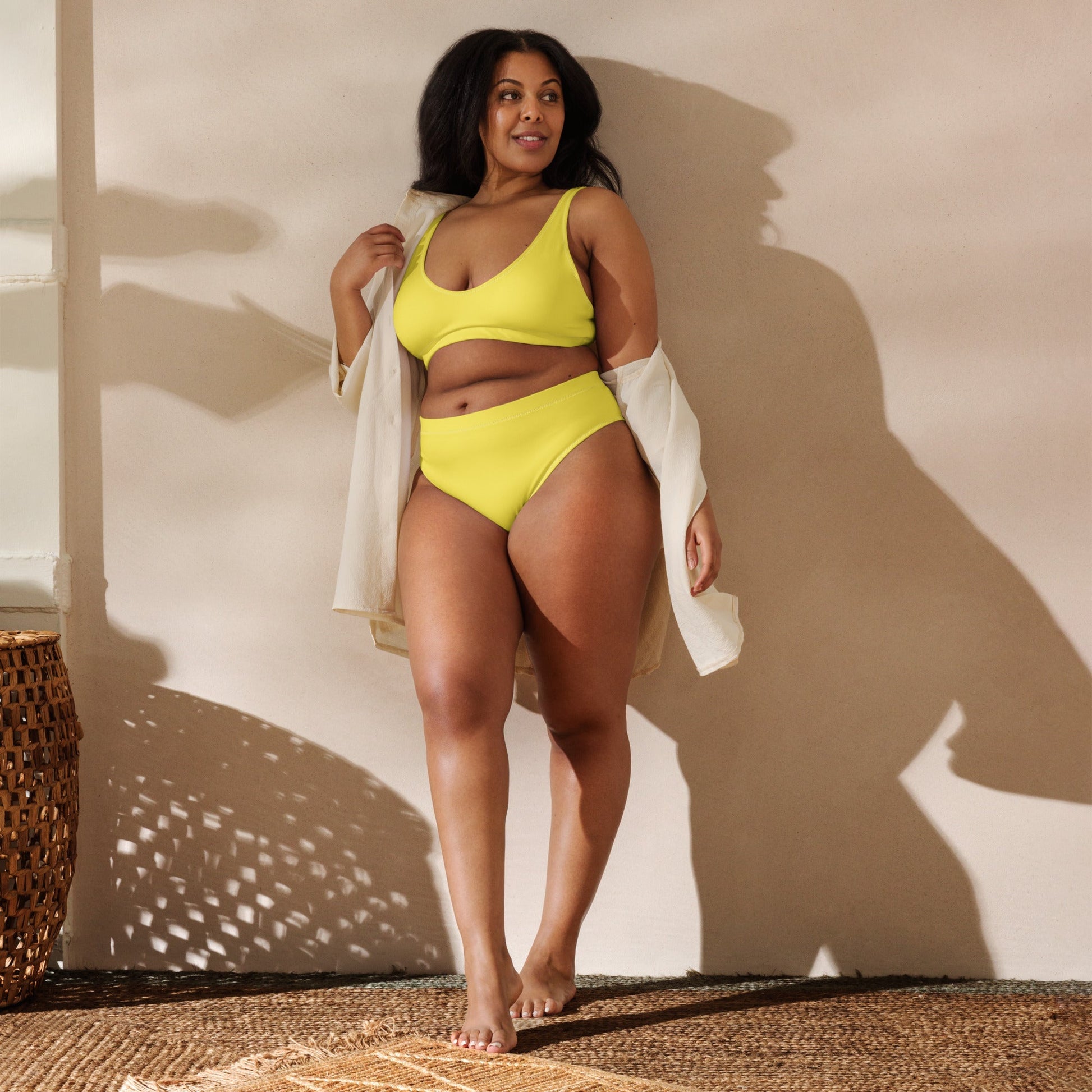 Flashy Yellow High - Waist Bikini - Totally Bri LLC