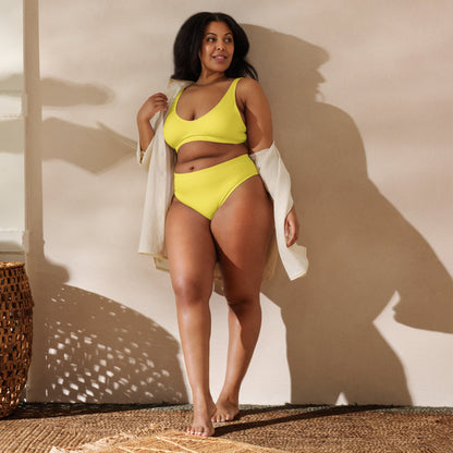 Flashy Yellow High - Waist Bikini - Totally Bri LLC
