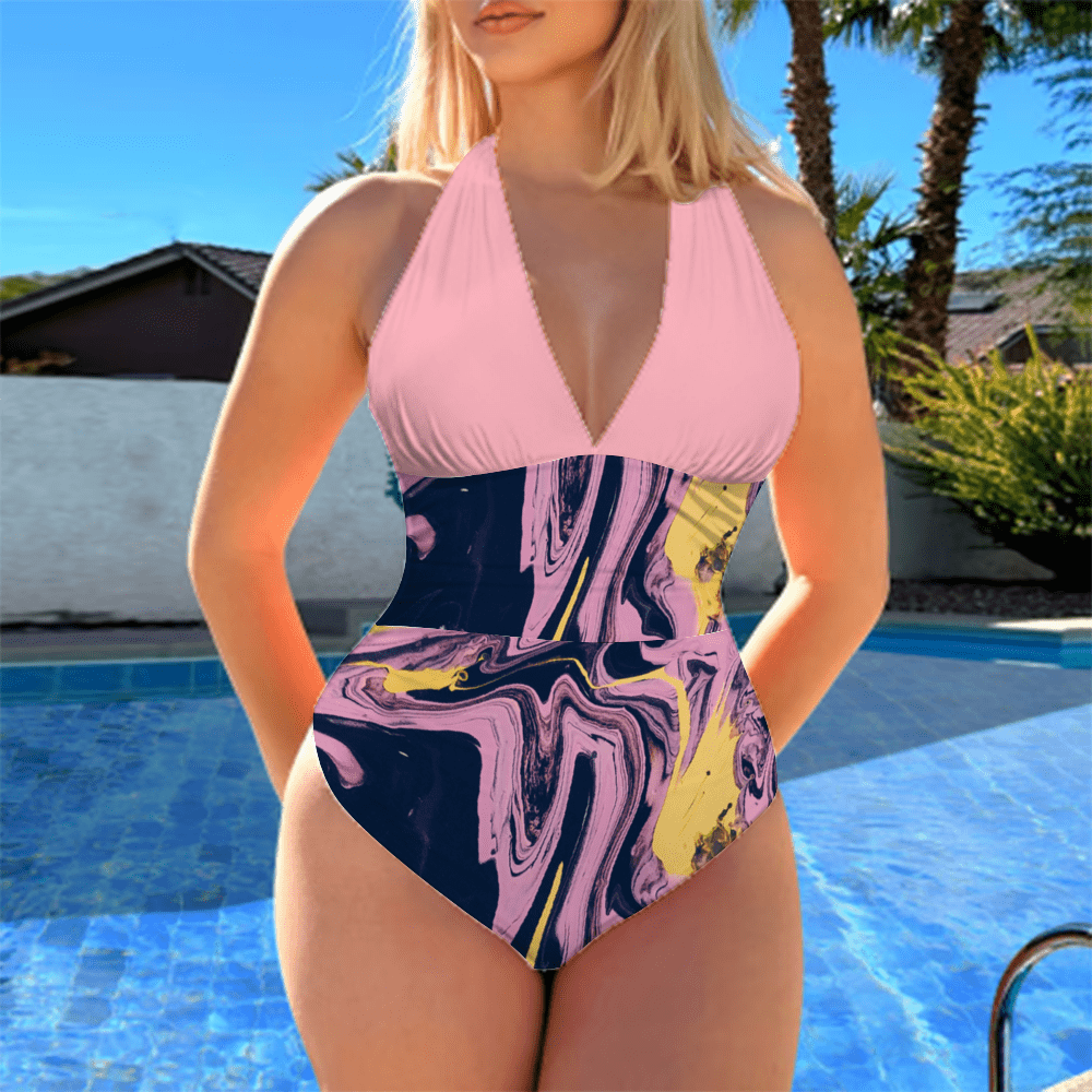 Mysterious Love Women's Tankini Halterneck One - Piece Swimsuit - Swimsuit - Totally Bri LLC